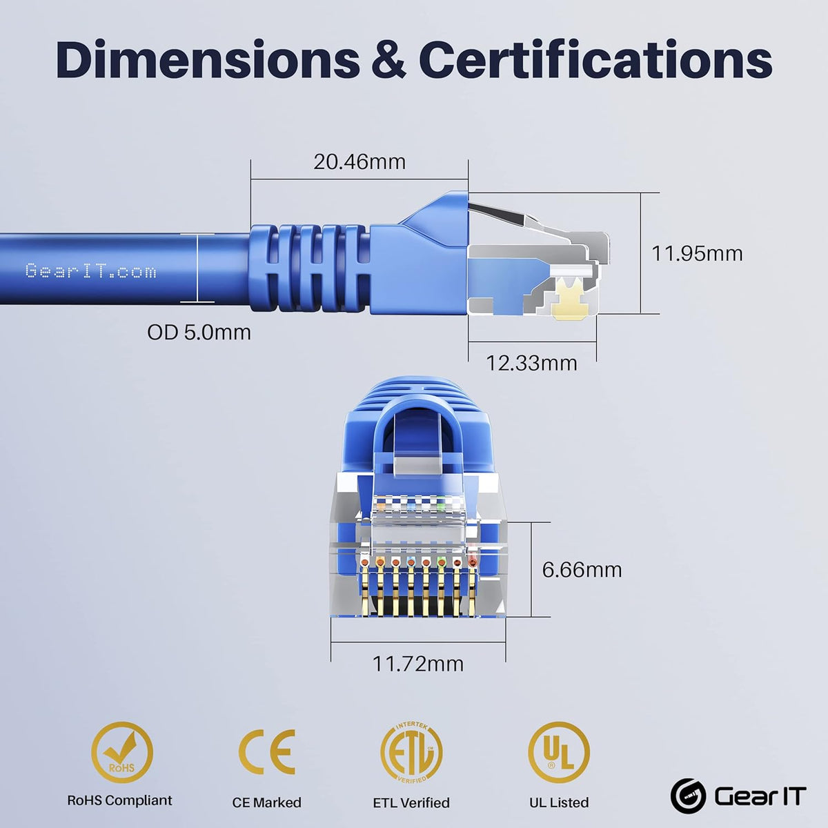 100-Pack Blue Cat5e Ethernet Patch Cable 1 Foot I529774