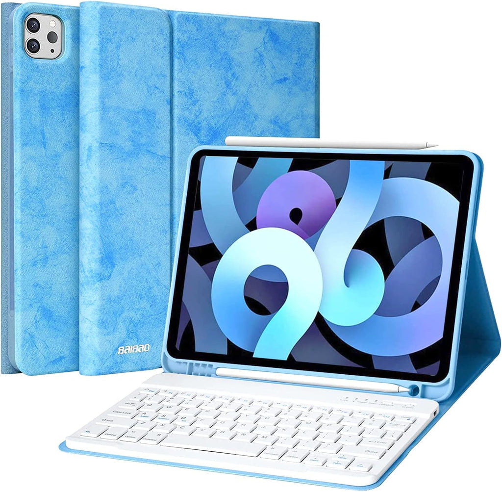 iPad Pro 11 Case with Keyboard for 2021/2020/2018 (3rd/2nd/1st Gen), 10.9 Inch iPad Air 4th Generation, with Pencil Holder and Detachable Wireless Bluetooth Keyboard (Black) X643