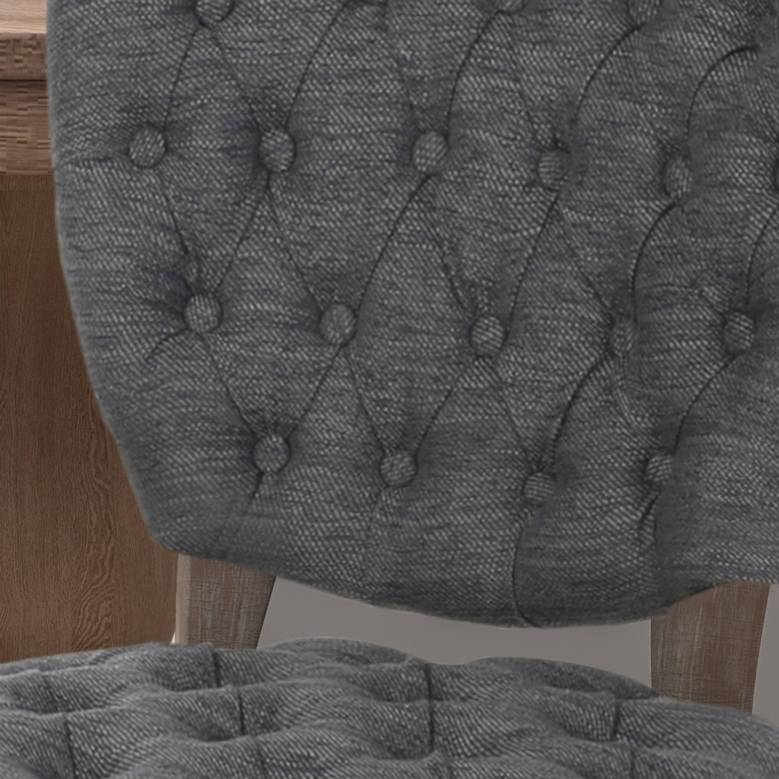 Tufted Dining Chair with Cabriole Legs Set of 2 Light Gray T946