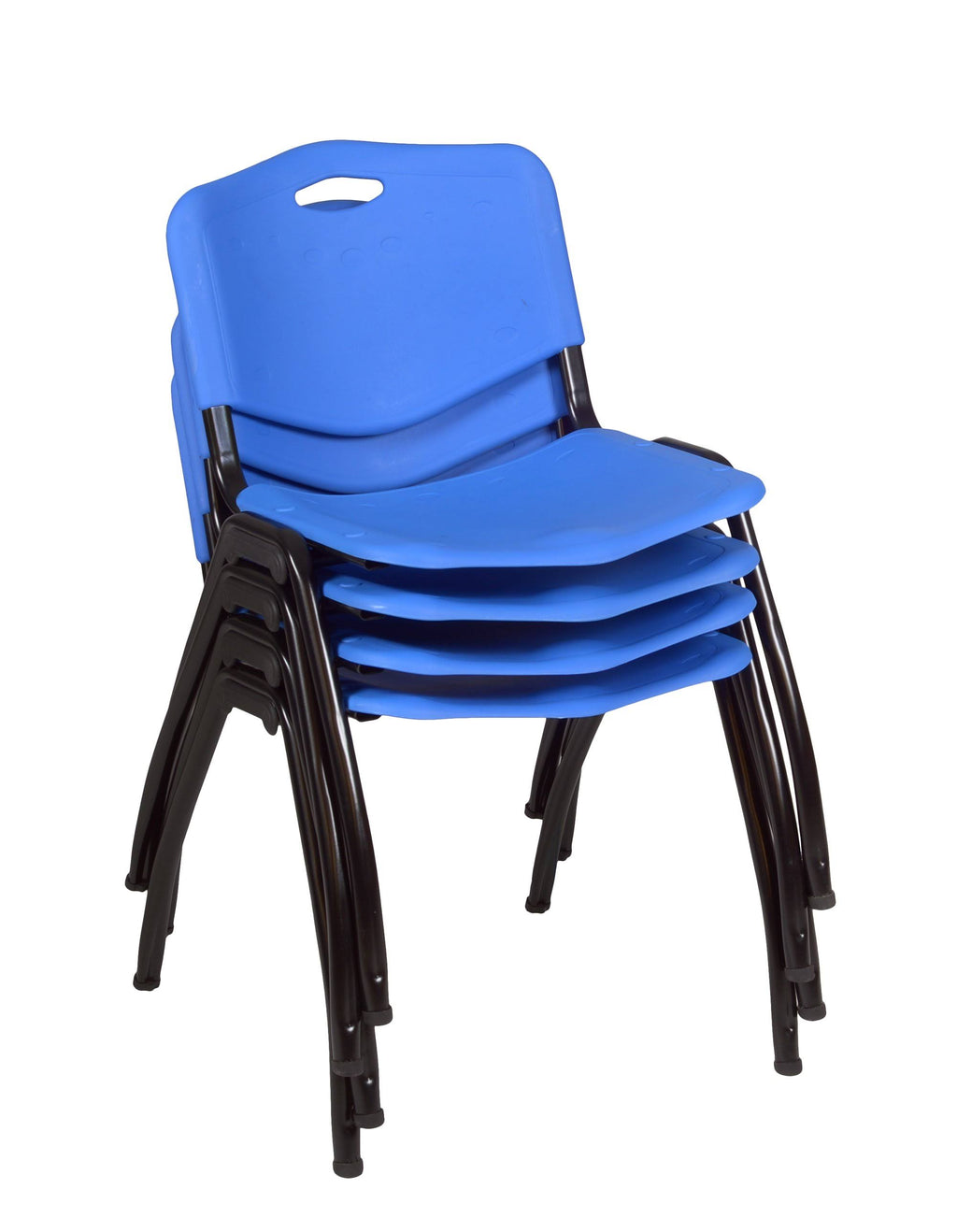 48x22 Round Breakroom Table with 4 Stack Chairs N6343