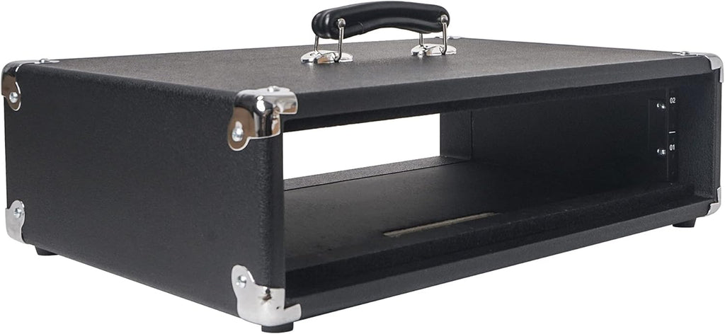 Vintage 2U Amp Rack Case with Rubber Feet, Black R5306