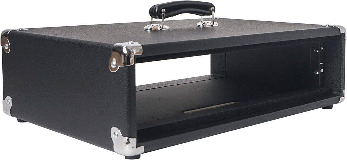 Vintage 2U Amp Rack Case with Rubber Feet, Black R5306