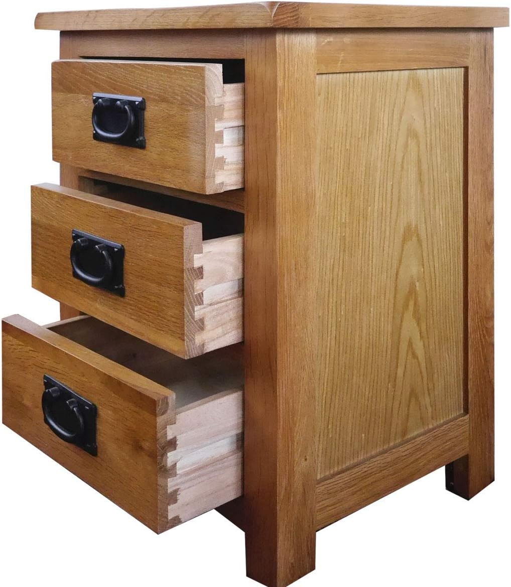 Oak Nightstand with Drawer, 3 Drawers Cabinet Board Nightstands Z824