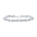 10kt White Gold Diamond Dog Bone Bracelet C67459