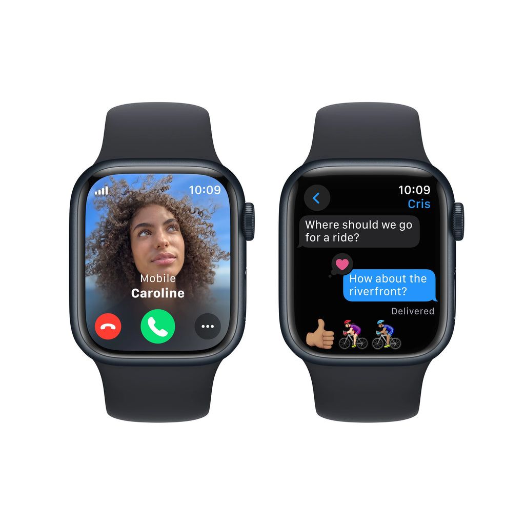Apple Watch Series 9 GPS + Cellular 41mm Midnight Aluminum Case with Midnight Sport Band - M/L D46366