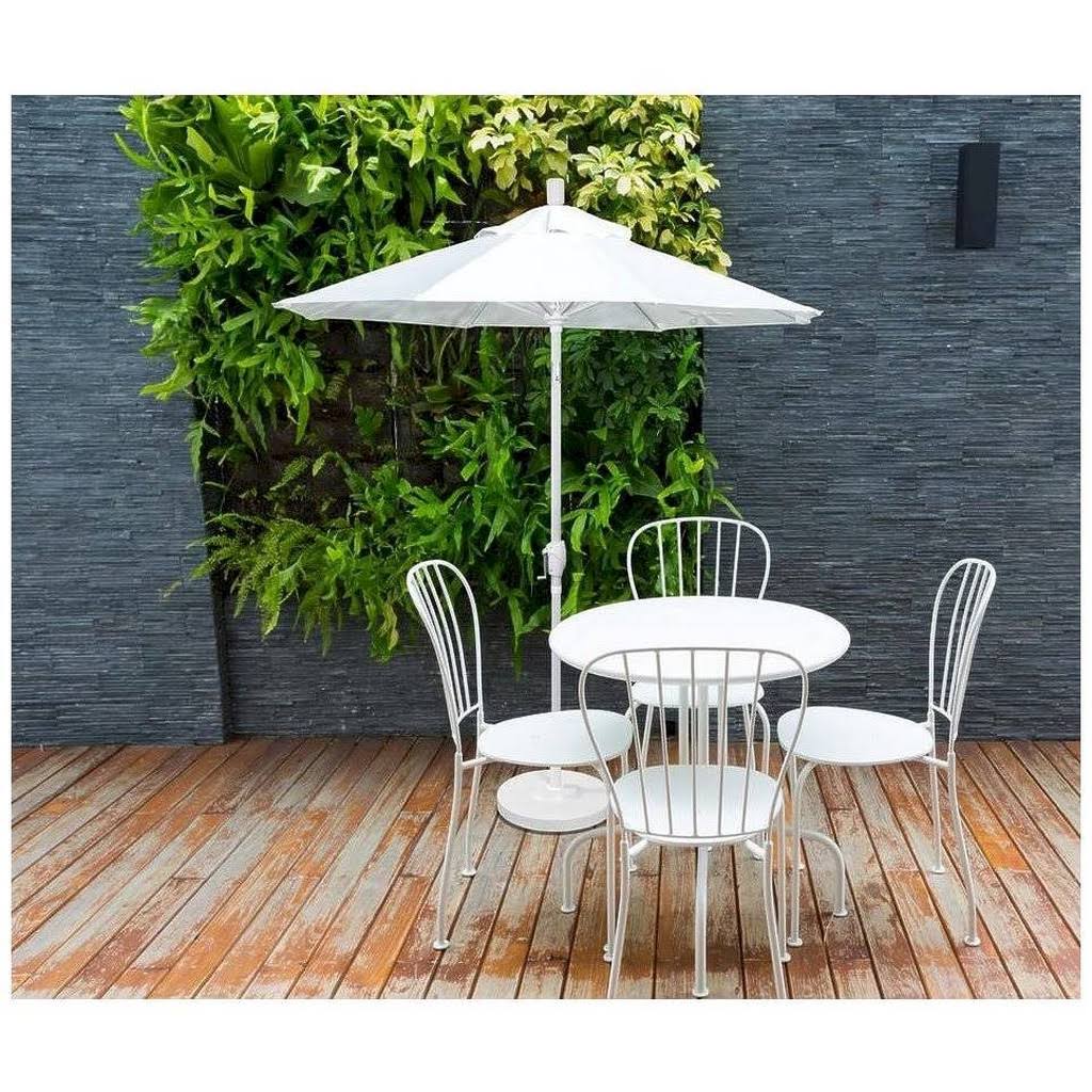 9 ft. Stone Black Aluminum Push Button Tilt Crank Lift Market Patio Umbrella L4430
