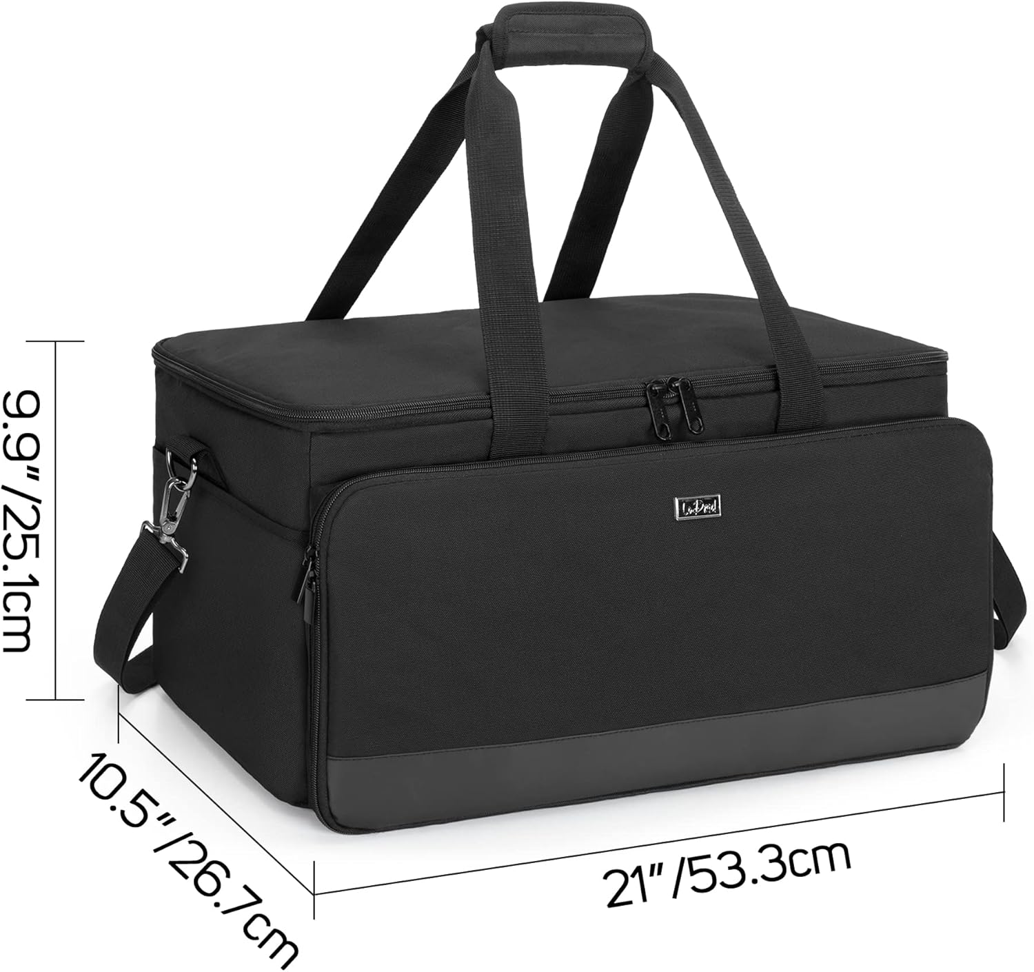 Large Cable File Bag with Padded Bottom and Detachable Dividers, Black Z395418
