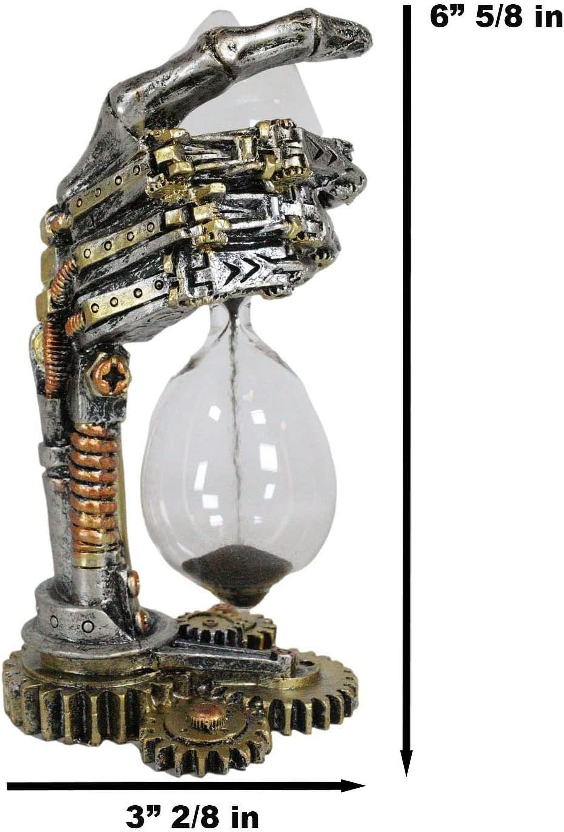 Steampunk Sand Timer with Black Sands Figurine Accent Decor L96319