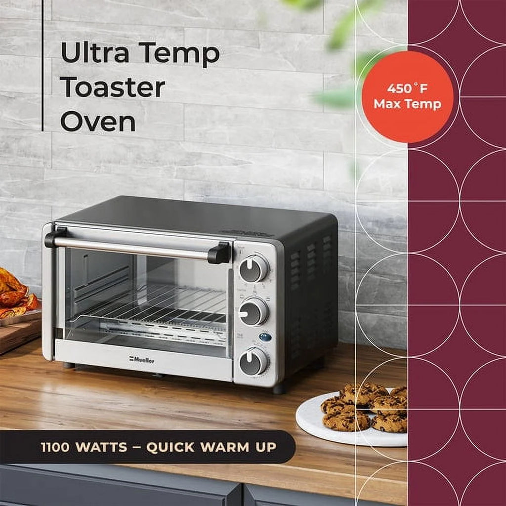 Stainless Steel 4 Slice Toaster Oven with 30 Minute Timer Y98772