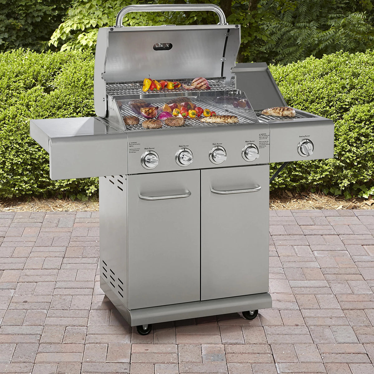 4 Burner Stainless Steel Propane Gas BBQ Grill with Side Burner Z649
