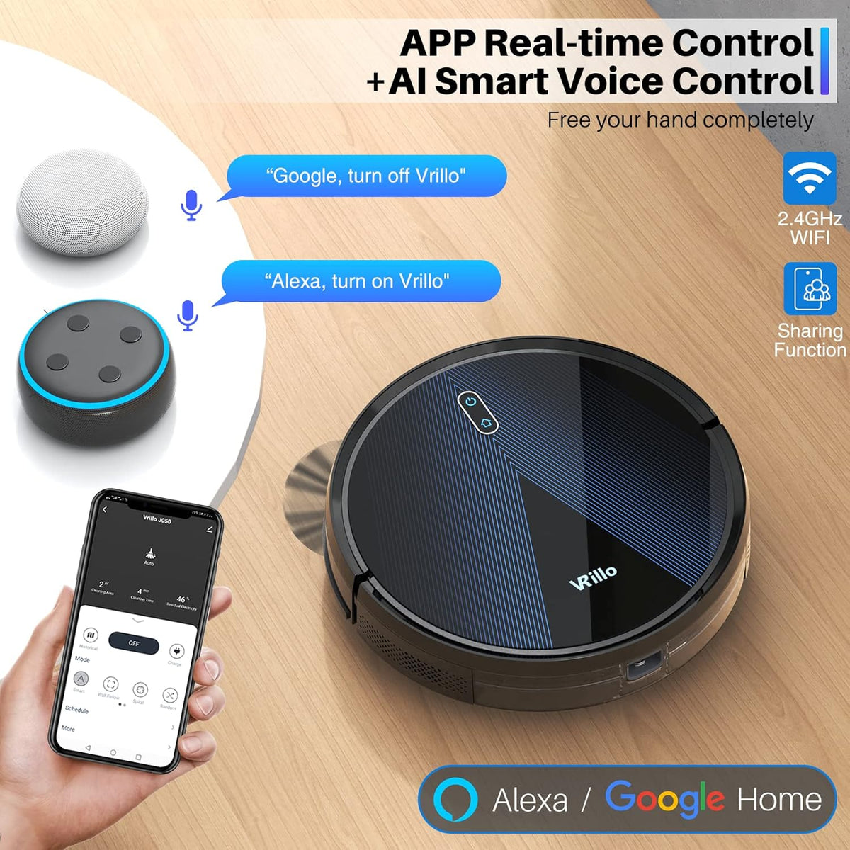 Robot Vacuum and Mop Cleaner with Self-Charging Y960
