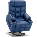 Blue Faux Leather Power Lift Recliner Chair Sofa with Cup Holders E1133