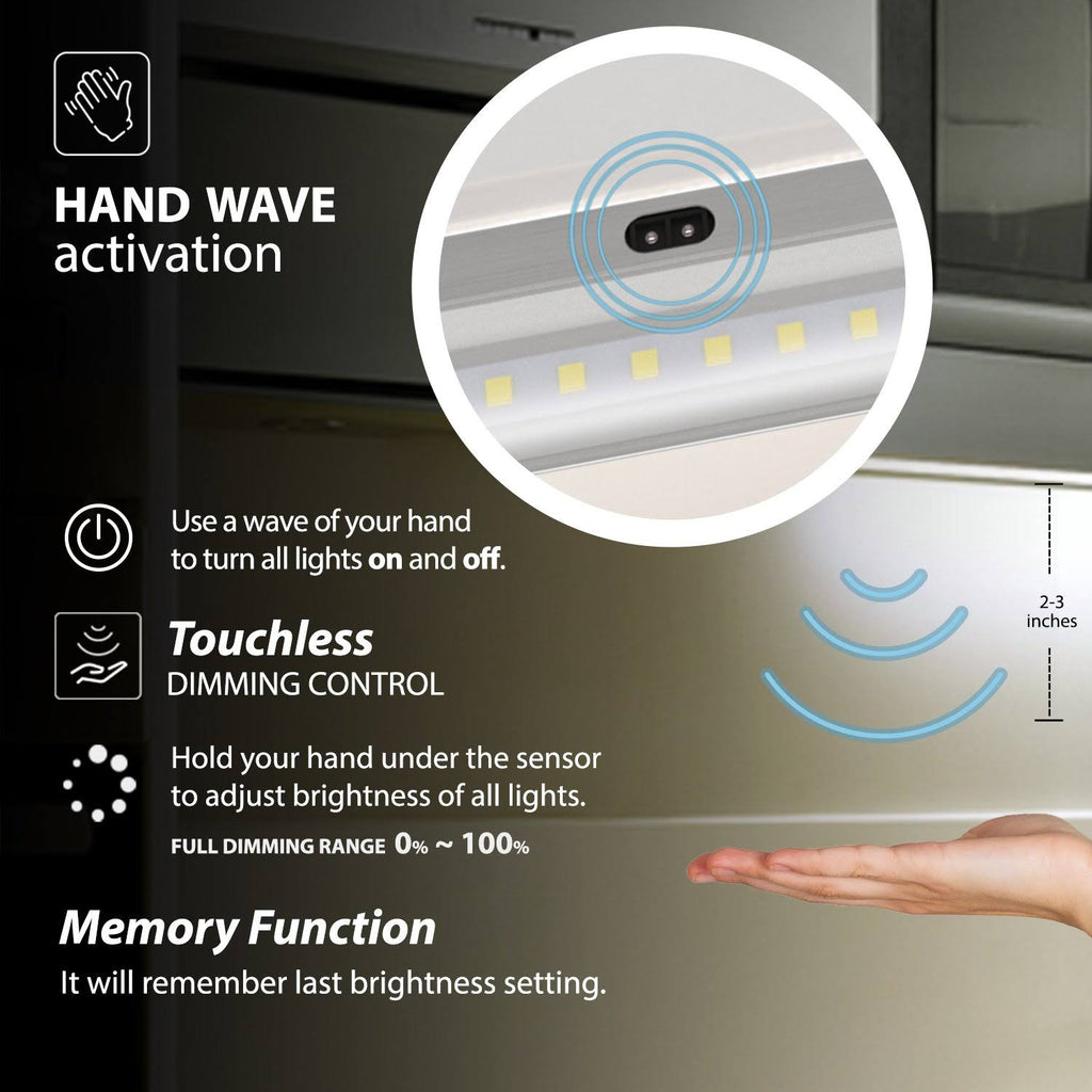 White Finish 3 12 inch Panels LED Dimmable Under Cabinet Lighting O128