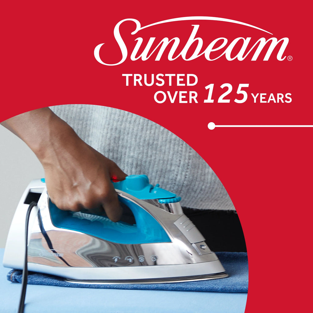 Chrome and Teal Finish Steam Iron with Retractable Cord O3601