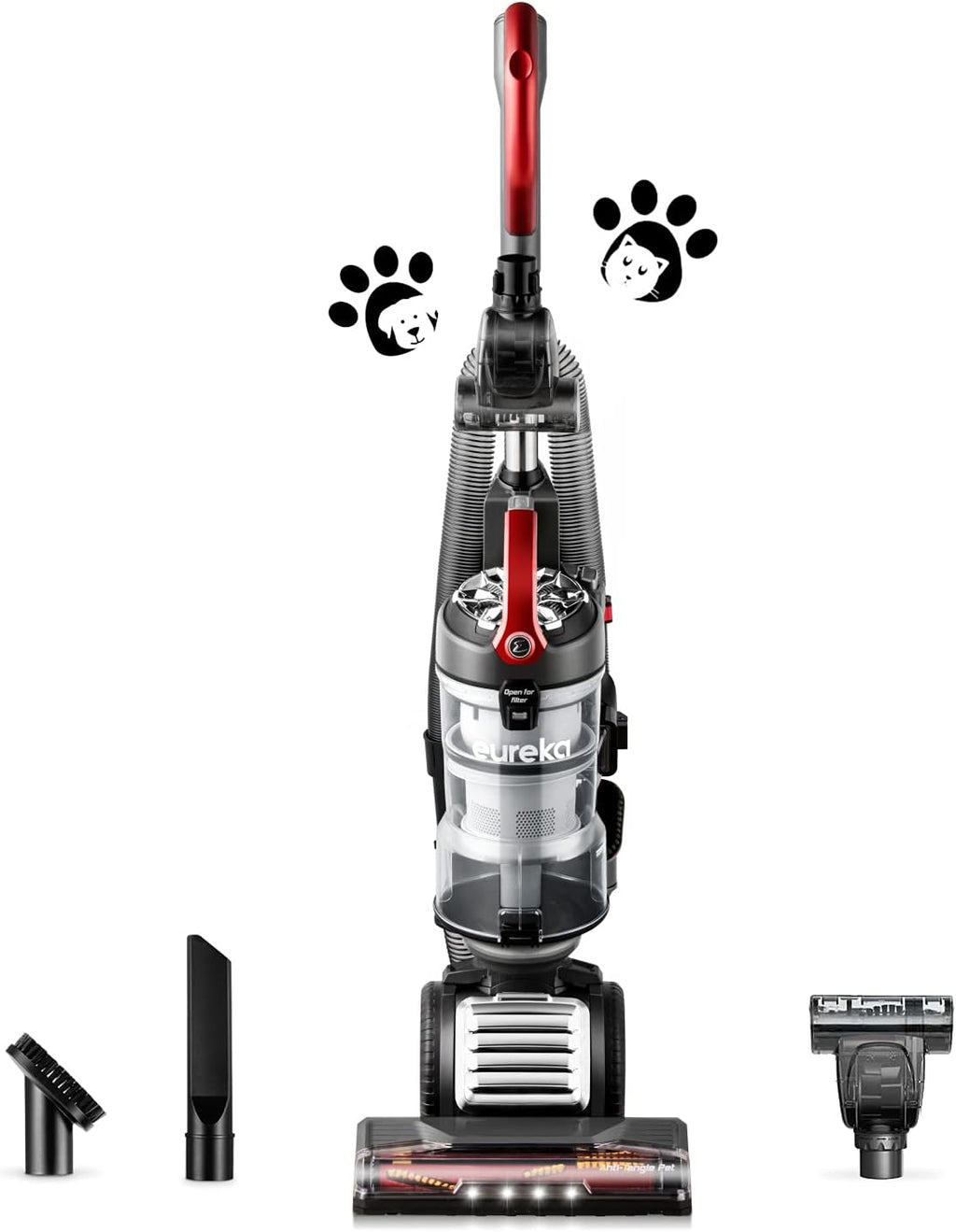 Grey and Red Bagless Pet Upright Vacuum Cleaner X493524