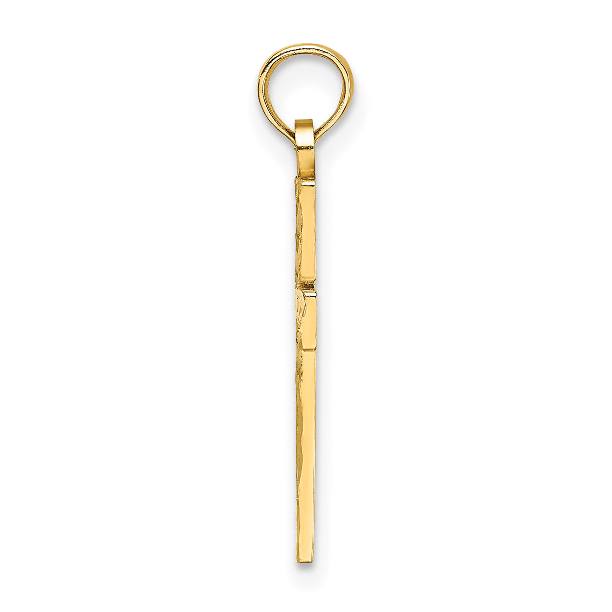 10K Yellow Gold Diamond-Cut Cross Pendant Charm with 14K Yellow Gold Rope Chain Necklace 18'' U10132