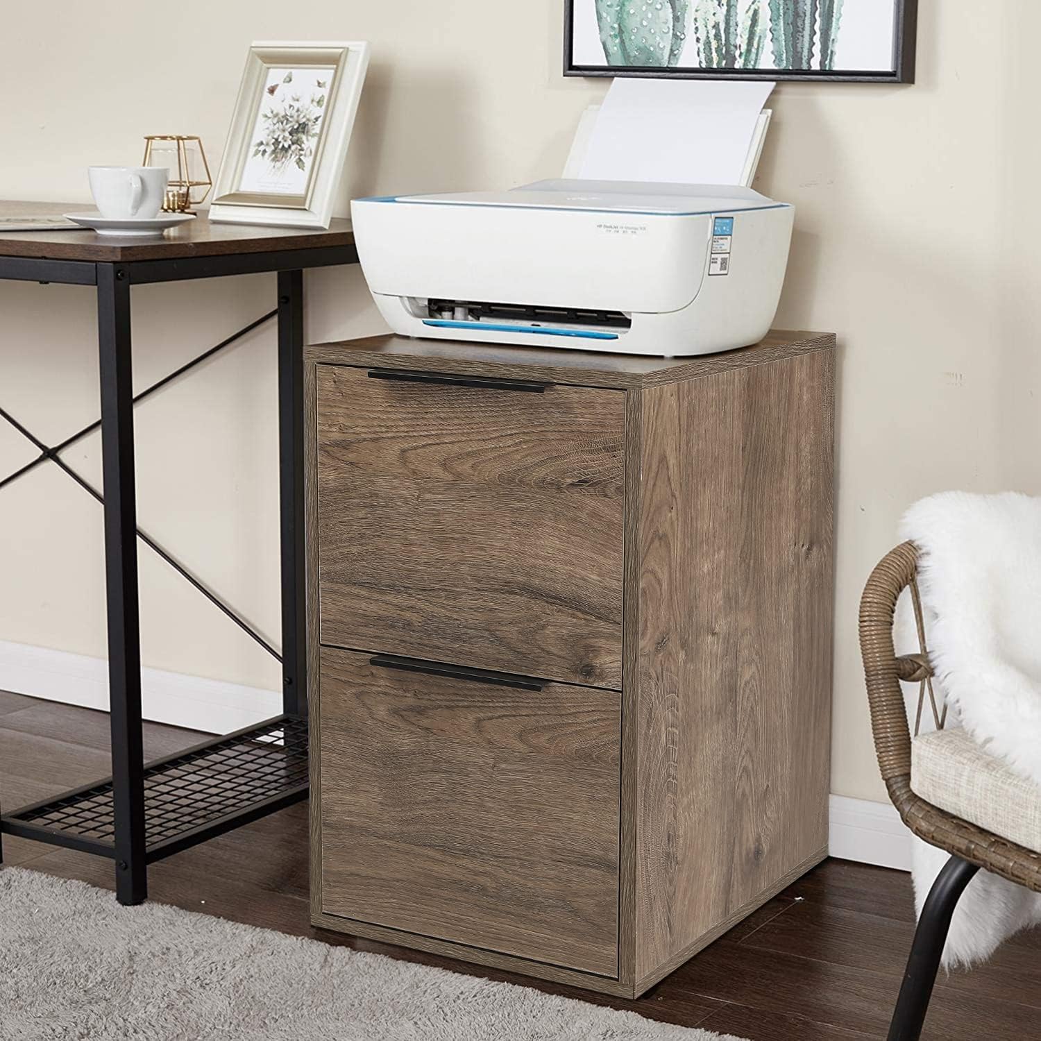 Grey 2 Drawer Wood File Cabinet T96913