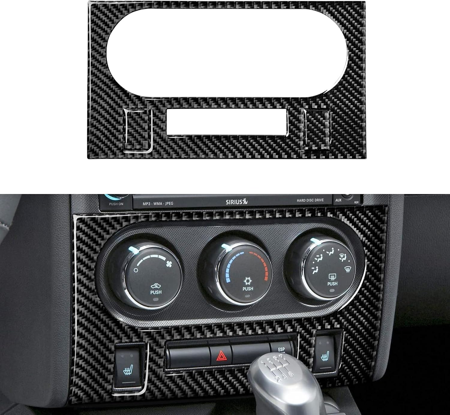Carbon Fiber Center Console Dashboard Sticker Interior Trim Cover, Pack of 2 K557569
