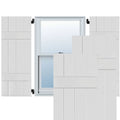 Primed Sapele Mahogany Board and Batten Shutters Pair V17497