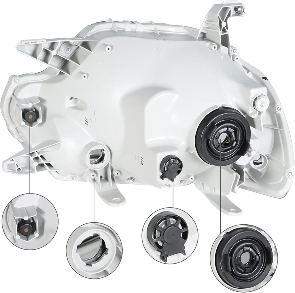 Chrome Housing Headlight Assembly with Amber Reflector for 2012-2015 Toyota Tacoma L693494