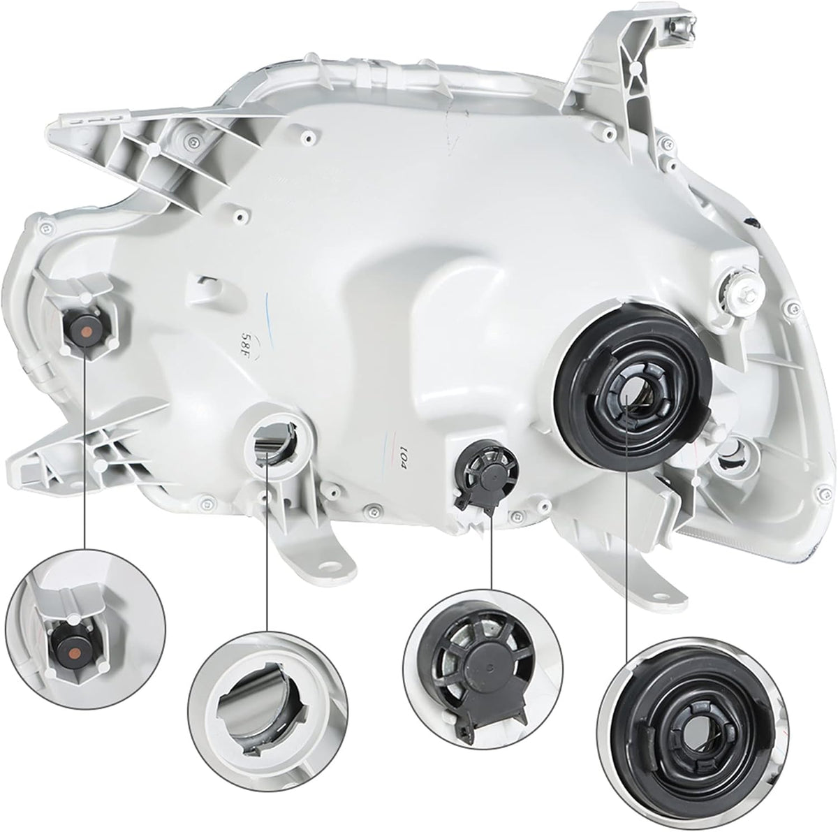 Chrome Housing Headlight Assembly with Amber Reflector for 2012-2015 Toyota Tacoma L693494
