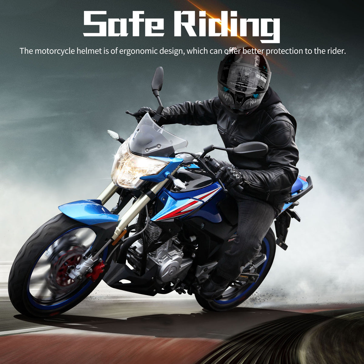 Dual Visor Full Face Flip Motorcycle Helmet X43681