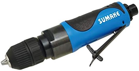 Inline Mini Air Drill with 3/8 Keyless Chuck, 2000 RPM, Straight Type Handle Pneumatic Drill, Pack of 2 I127078