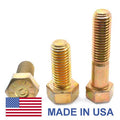 1/2 inch-20 x 2 1/2 inch Fine Thread Grade 9 Hex Cap Screw Yellow Zinc Plated Pk 25 G259482