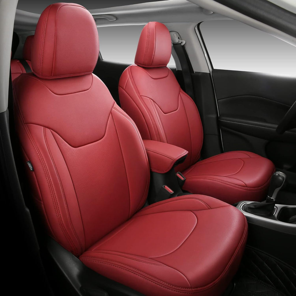 Black Faux Leather Car Seat Covers Full Set for Jeep Cherokee F484