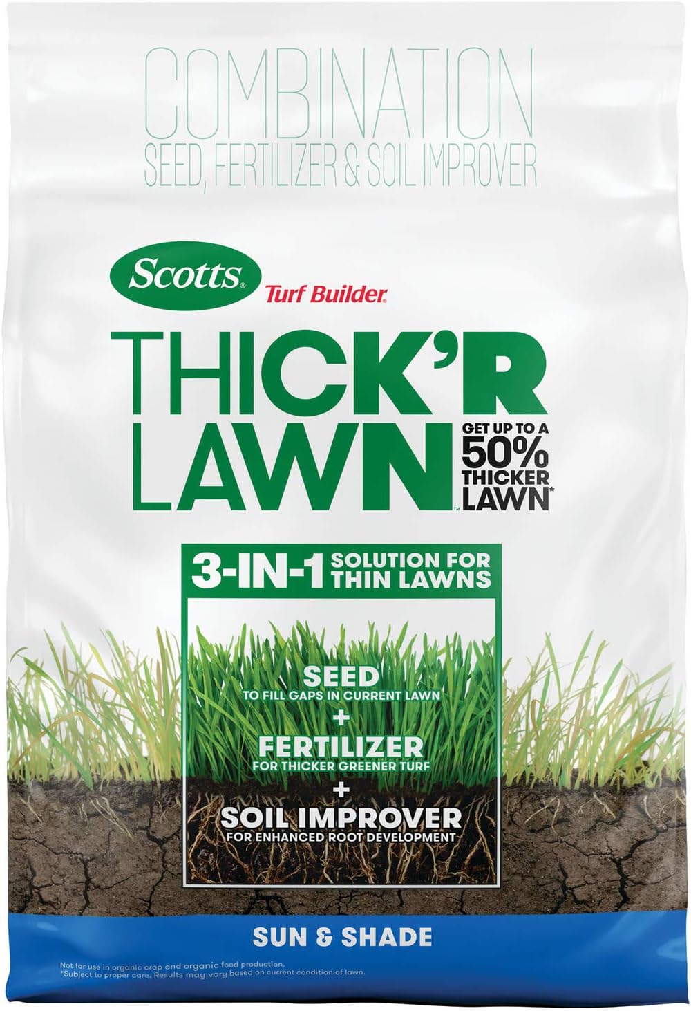 3 in 1 Lawn Fertilizer, Seed, & Soil Improver, 40 lb. Pack of 2 J5515