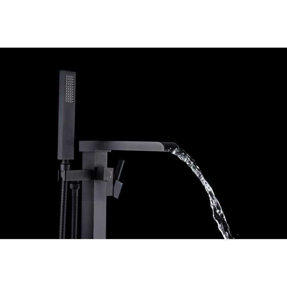 Matte Black Claw Foot Tub Faucet with Hand Shower O360