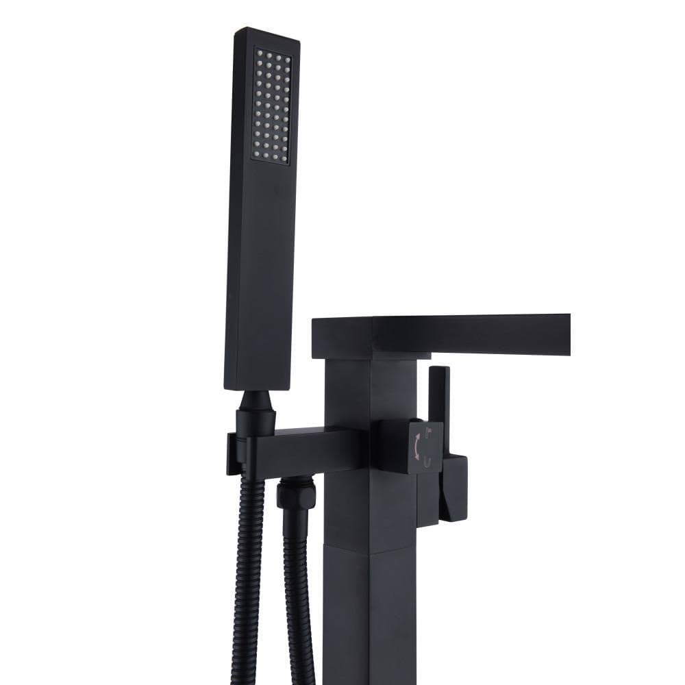 Matte Black Claw Foot Tub Faucet with Hand Shower O360