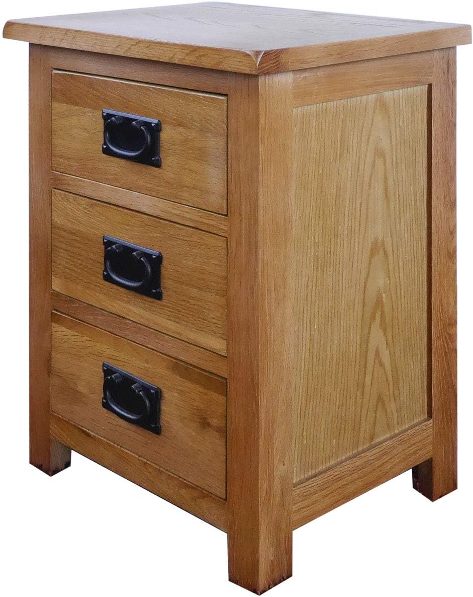 Oak Nightstand with Drawer, 3 Drawers Cabinet Board Nightstands Z824