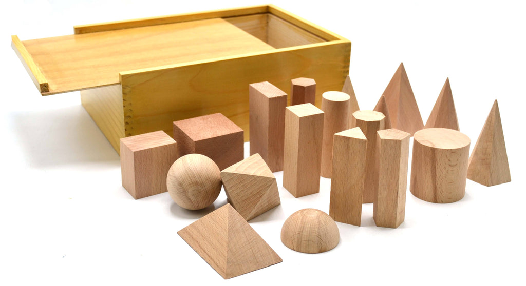Set of 19 Hardwood Case Geometrical Shape Learning G8863