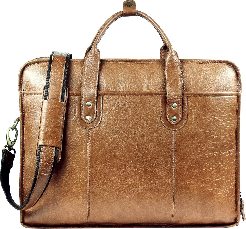 18 Inch Genuine Leather Messenger Laptop Bag K944