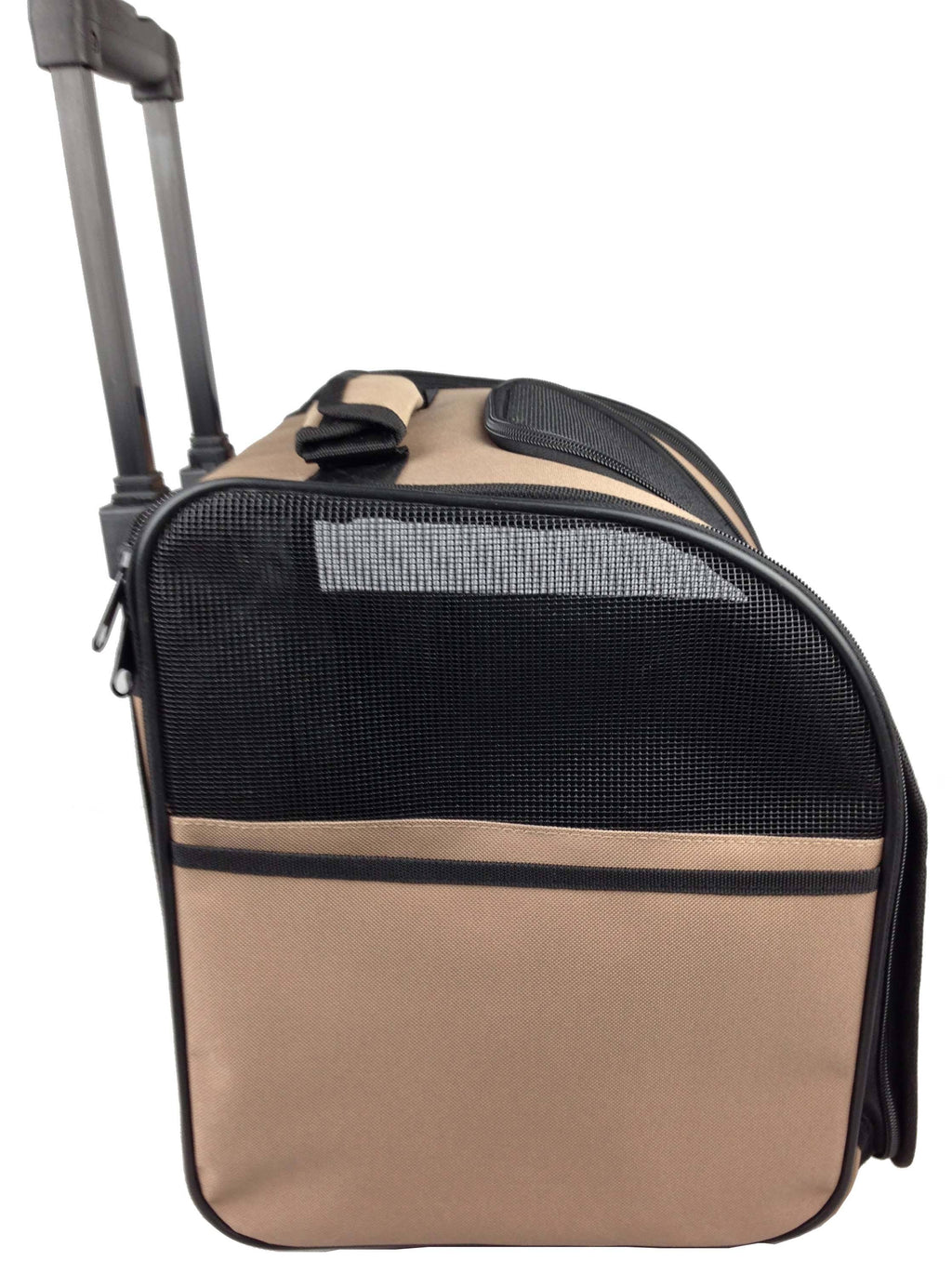 Brown Wheeled Travel Pet Carrier Q61010