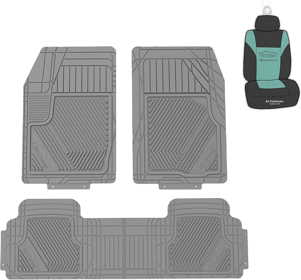 Oversized Full Coverage Car Seat Covers and Floor Mats Full Set (Black) T686