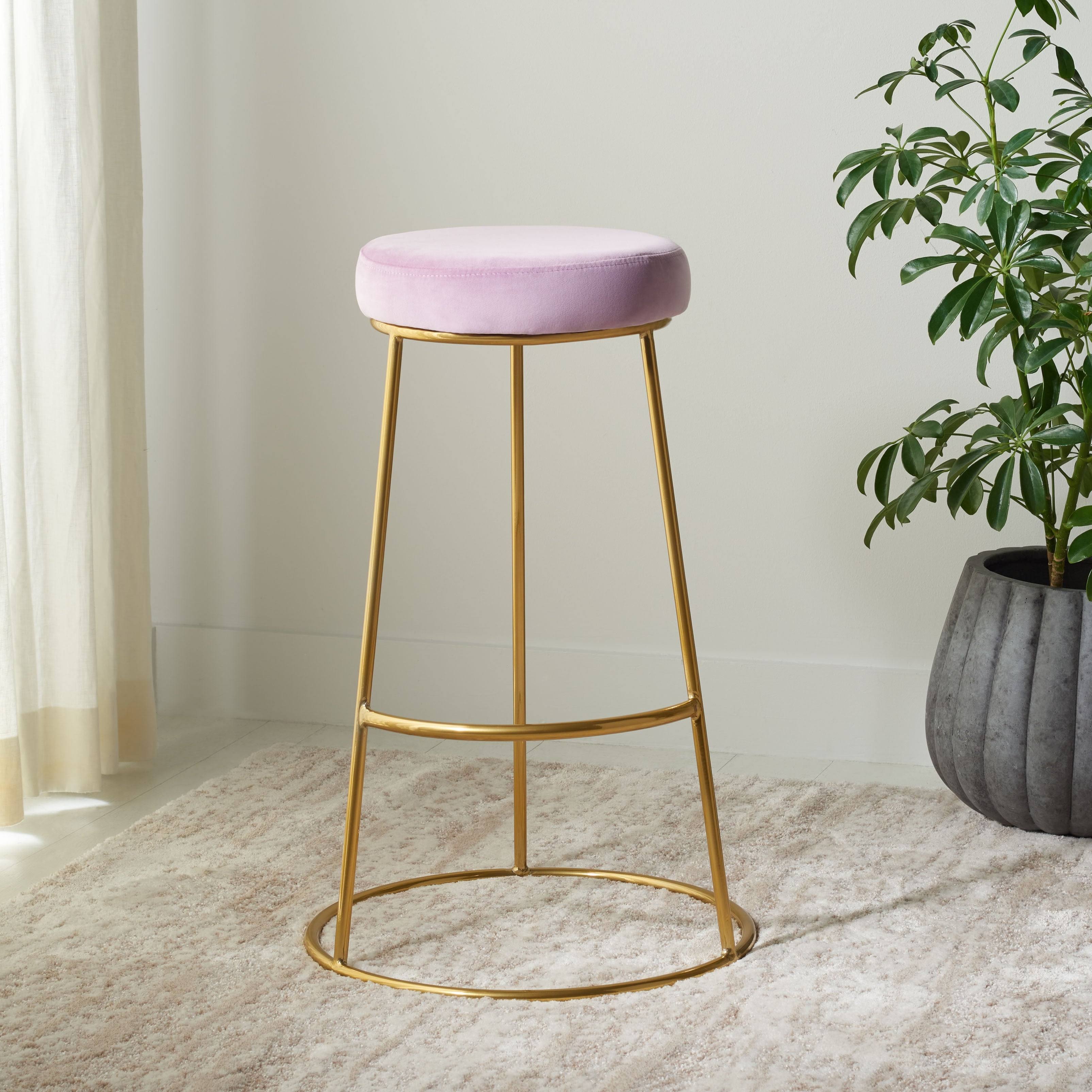 Lilac / Gold Round Bar Stool T393