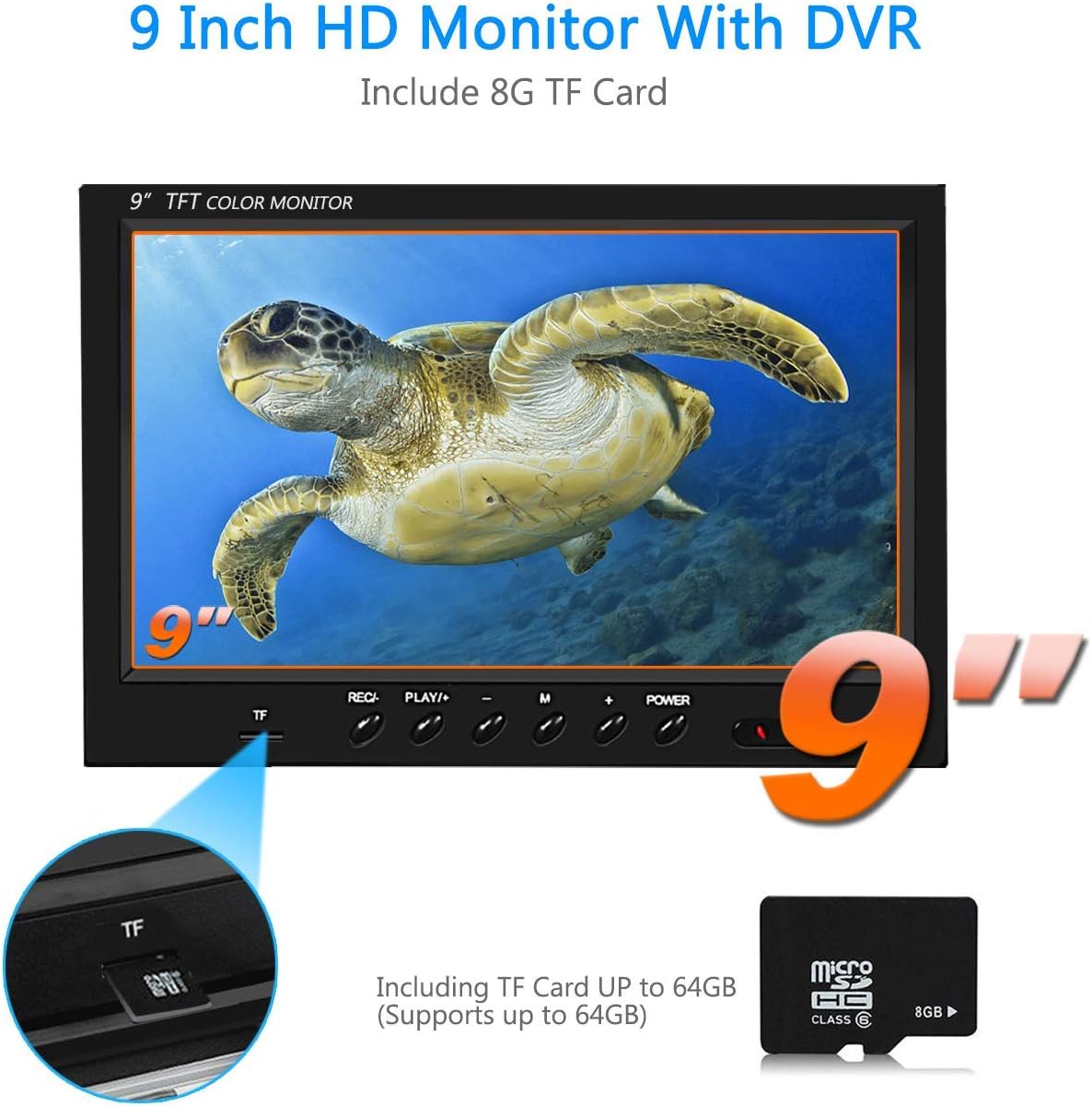 9 inch 720P HD LCD Monitor Underwater Ice Fishing Camera with 38 LEDs W6093