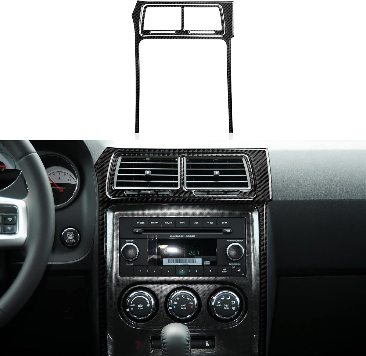 Carbon Fiber Center Console Dashboard Sticker Interior Trim Cover, Pack of 2 K557569
