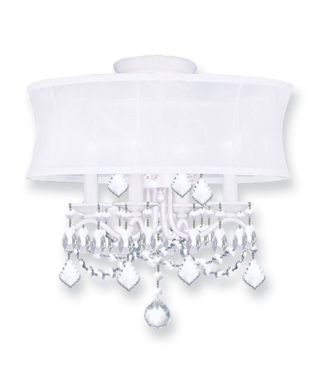 White 4 Light Convertible Chain Hang Ceiling Mount U547