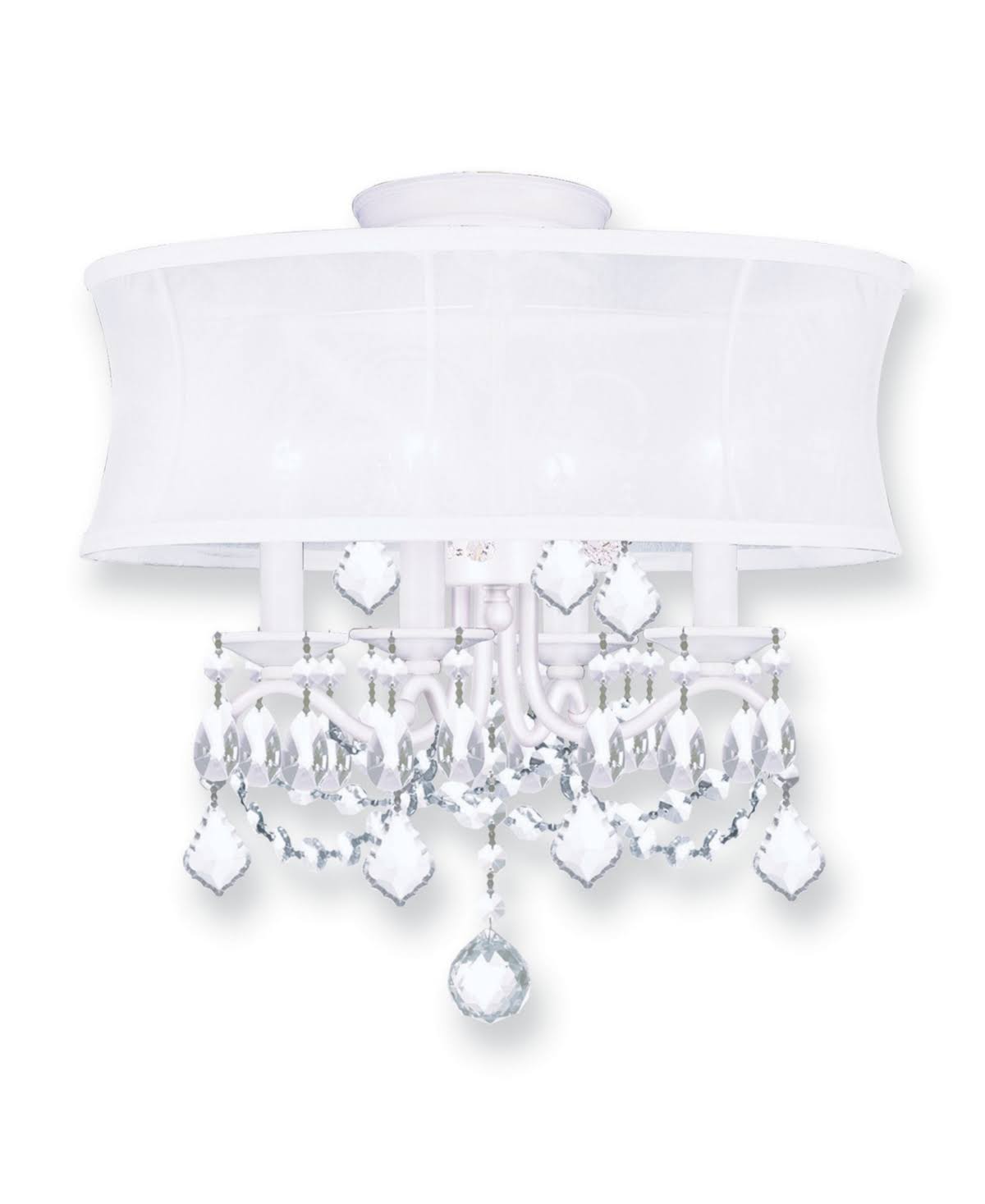 White 4 Light Convertible Chain Hang Ceiling Mount U547