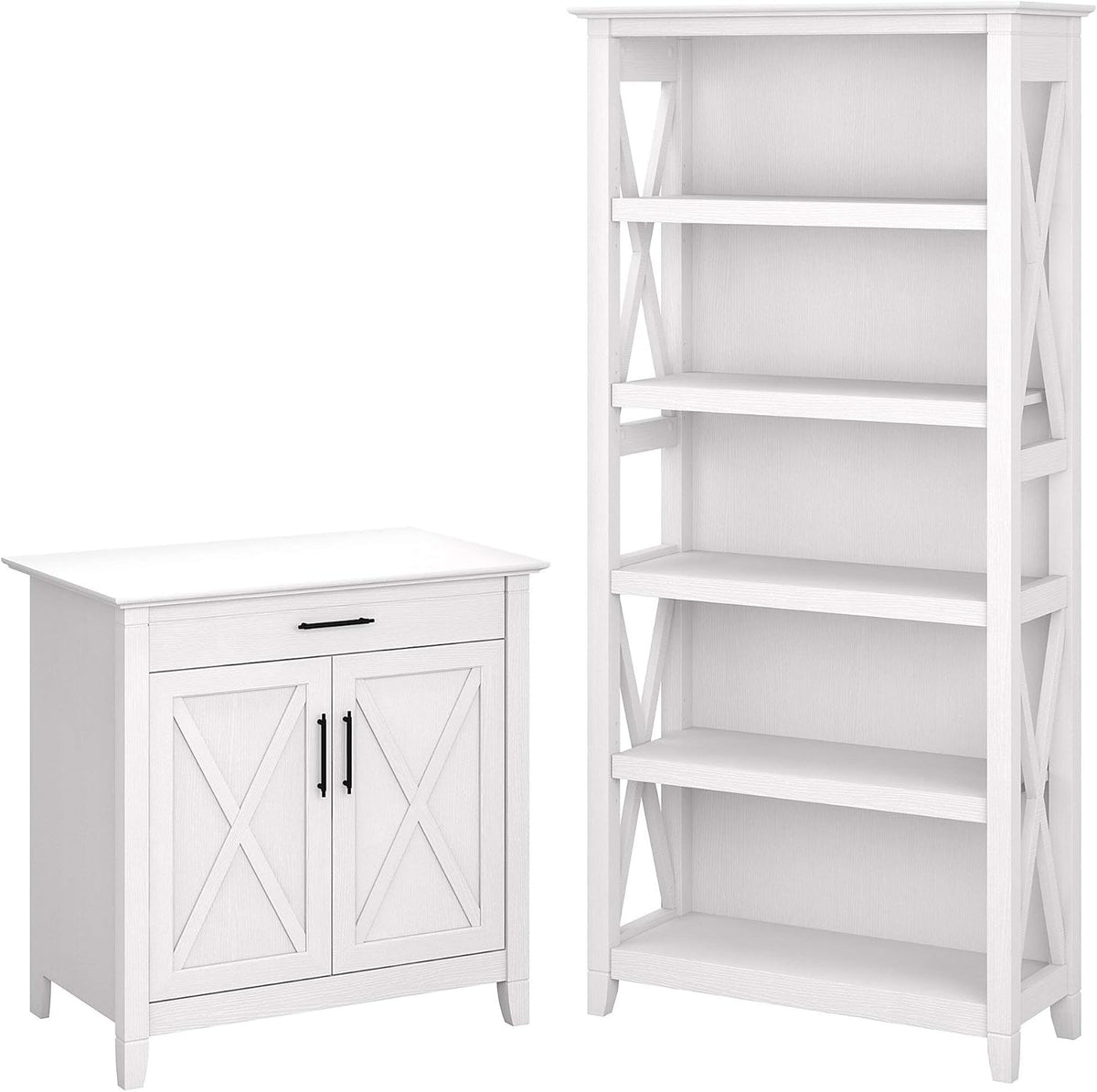 Bing Cherry Secretary Desk With 5 Shelf Bookcase L38110