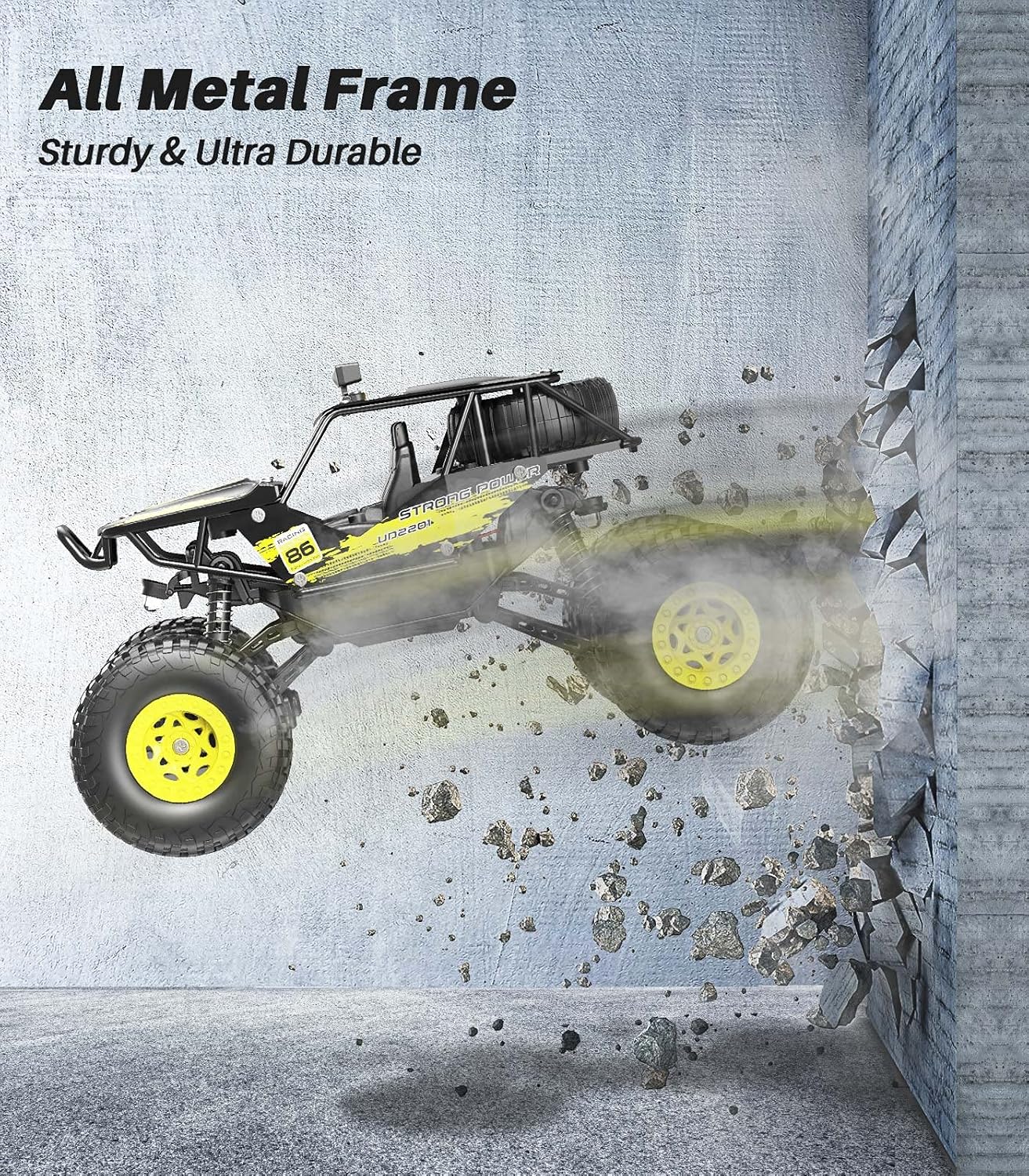 Metal 1:20 Scale 2WD Monster Truck RC Car with 2 Rechargeable Batteries M825663