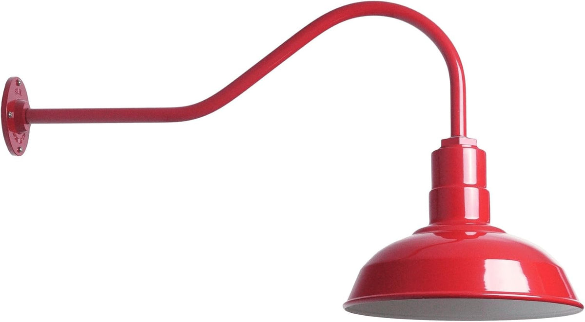 Green 16 Gooseneck Steel Dome Barn Light E6992