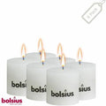 White Rustic Pillar Dinner Candles 6-Pack Y404
