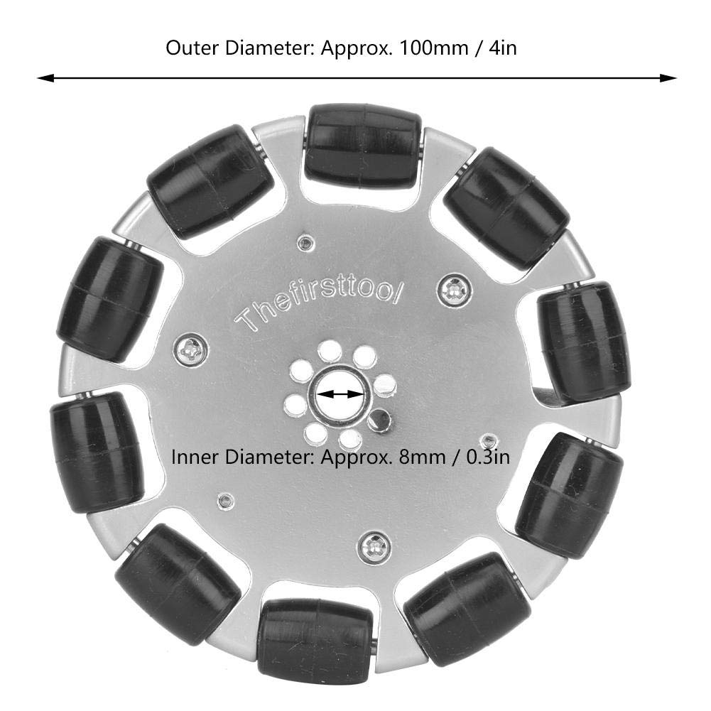 2Pcs 4 Inches Omnidirectional Wheel Set with Assembly Pad B821124