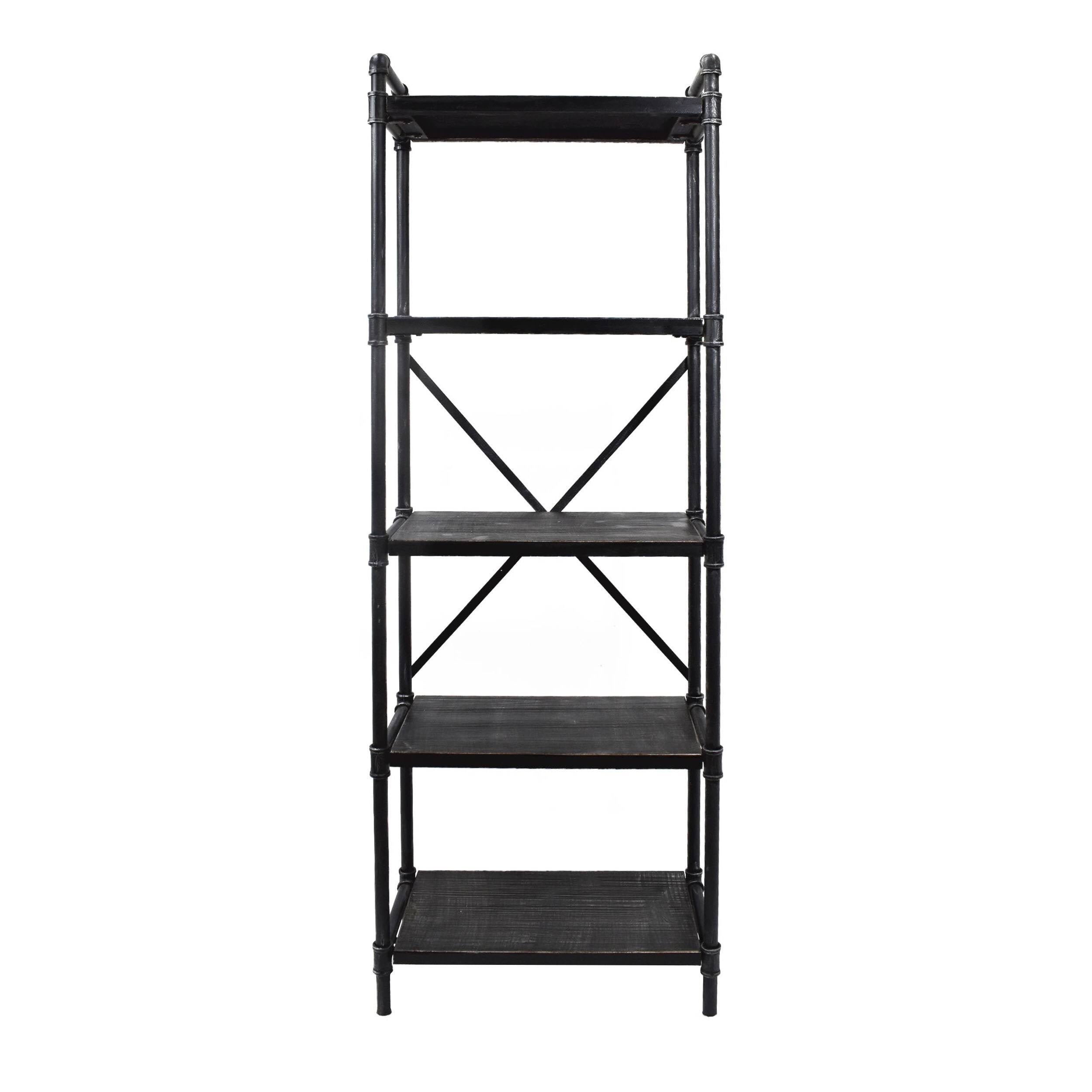 Industrial Iron Five Shelf Bookcase X965425