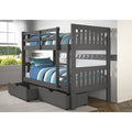 Twin Over Twin Bunk Bed with Drawers Q3305