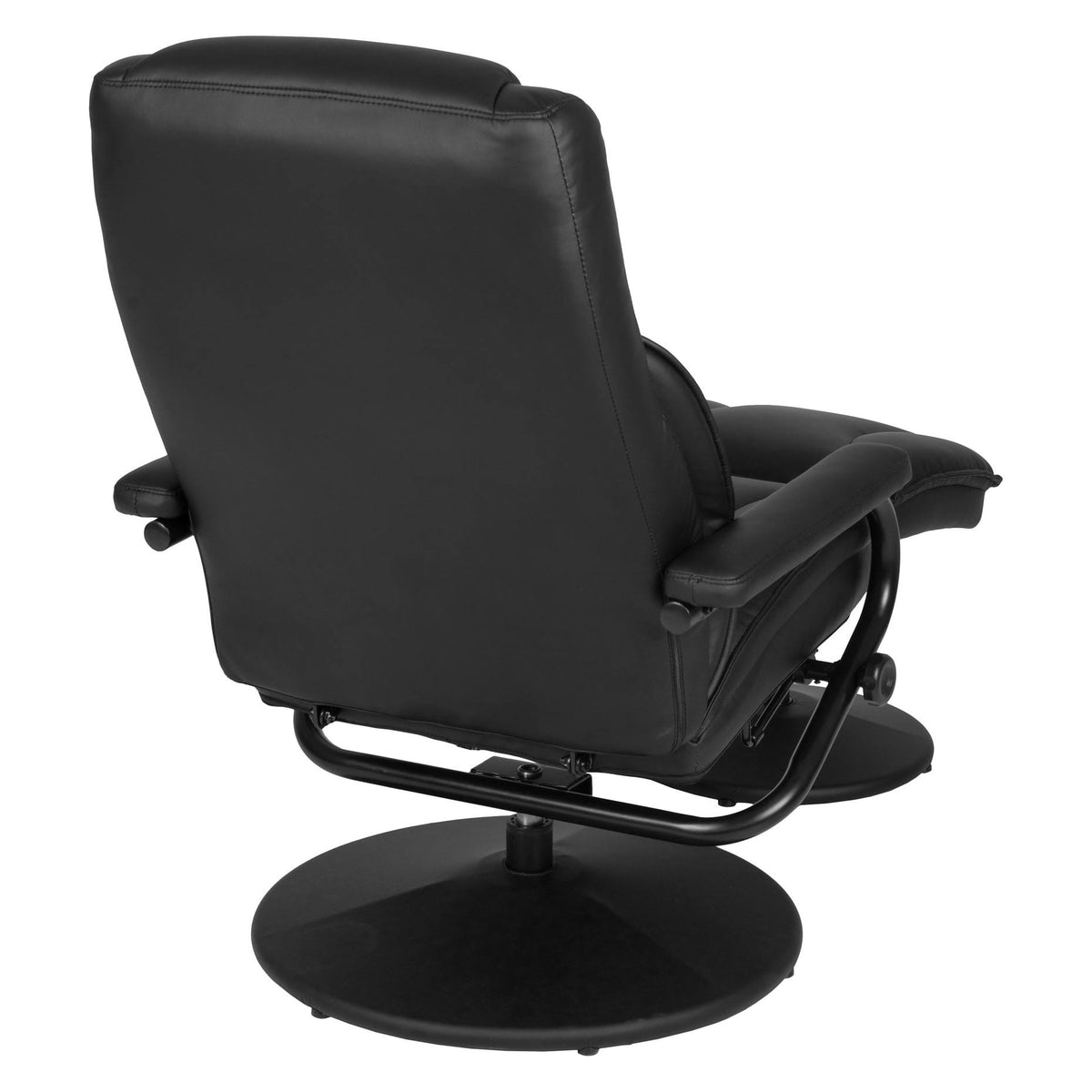 Black Swivel Recliner and Ottoman R9081